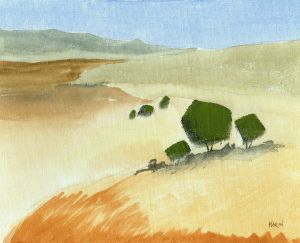 the valley - acrylic painting- phil morin