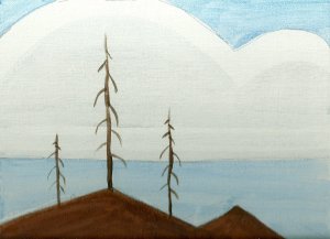 burned hills -acrylic painting - phil morin